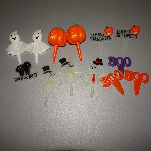 Lot (13) DecoPics Halloween Ghost~Pumpkin~Black Cat Decor Cake Cupcake Toppers - Picture 3 of 3
